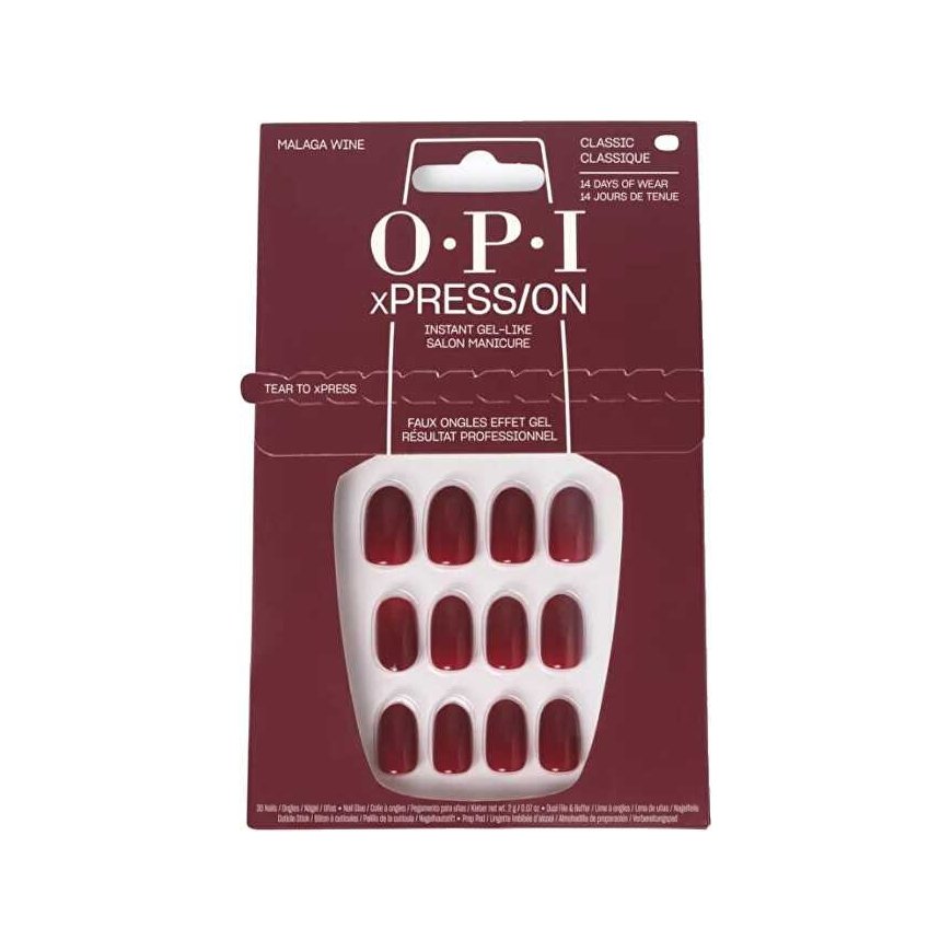 Opi Xpress-On Uñas Artificiales Tonos Iconicos Malaga Wine 30 U