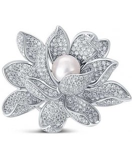 Jwl Luxury Pearls Graži sagė su perlu 2in1 Lotoso gėlė JL0697