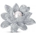 Jwl Luxury Pearls Graži sagė su perlu 2in1 Lotoso gėlė JL0697 Jwl Luxury Pearls Graži sagė su perlu 2in1 Lotoso gėlė JL0697