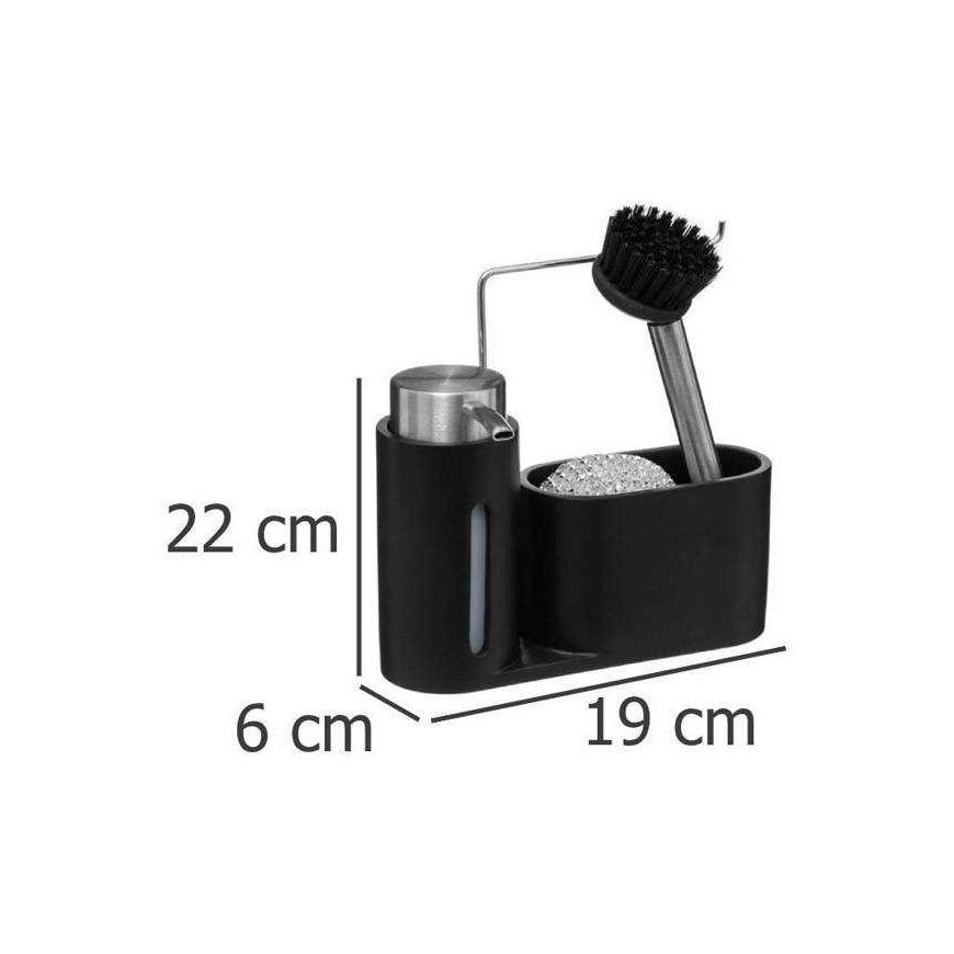 5five Simply Smart Liquid Dish Dispenser + Brush + Wire, Black – 3