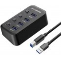 PREMIUMCORD Hub USB 3.2, 4 prievadų su prievadų jungikliais, 5G SuperSpeed, juoda PREMIUMCORD Hub USB 3.2, 4 prievadų su prievadų jungikliais, 5G SuperSpeed, juoda
