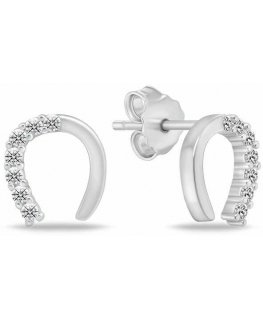 Brilio Silver Silver horseshoe earrings with zircons EA1061W