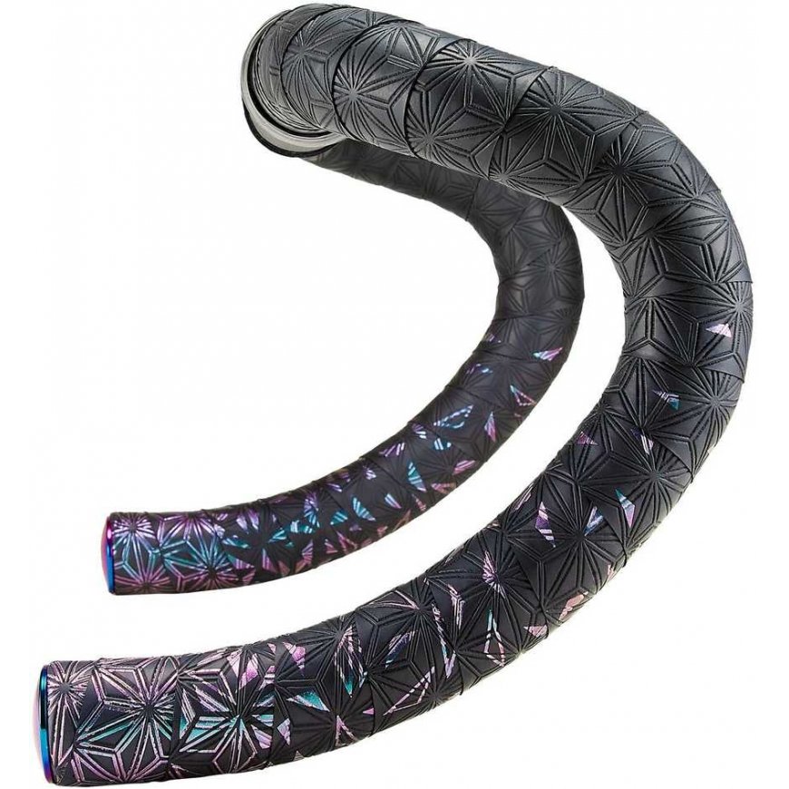 SUPACAZ Super Sticky Kush - Star Fade - Oil Slick + Oil Slick Plugs ohjaustangon teippi tulpilla – 4