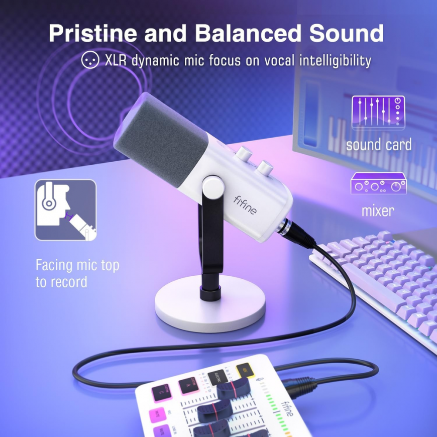 Fifine AmpliGame AM8 RGB Microphone for