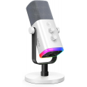 Fifine AmpliGame AM8 RGB Microphone for Gaming | Podcasts | Streams | XLR White