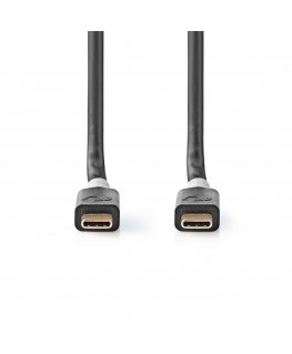 Nedis CCBW64020AT10 USB cable USB4 Gen 2x2 1 m USB C Black, Silver