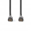 Nedis CCBW64020AT10 USB-kaapeli USB4 Gen 2x2 1 m USB C musta, Hopea Nedis CCBW64020AT10 USB-kaapeli USB4 Gen 2x2 1 m USB C musta, Hopea