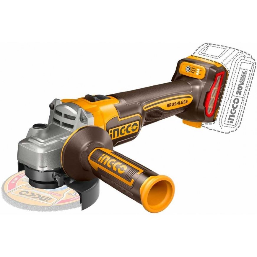 Ingco CAGLI21154 cordless angle grinder 115mm without battery and charger