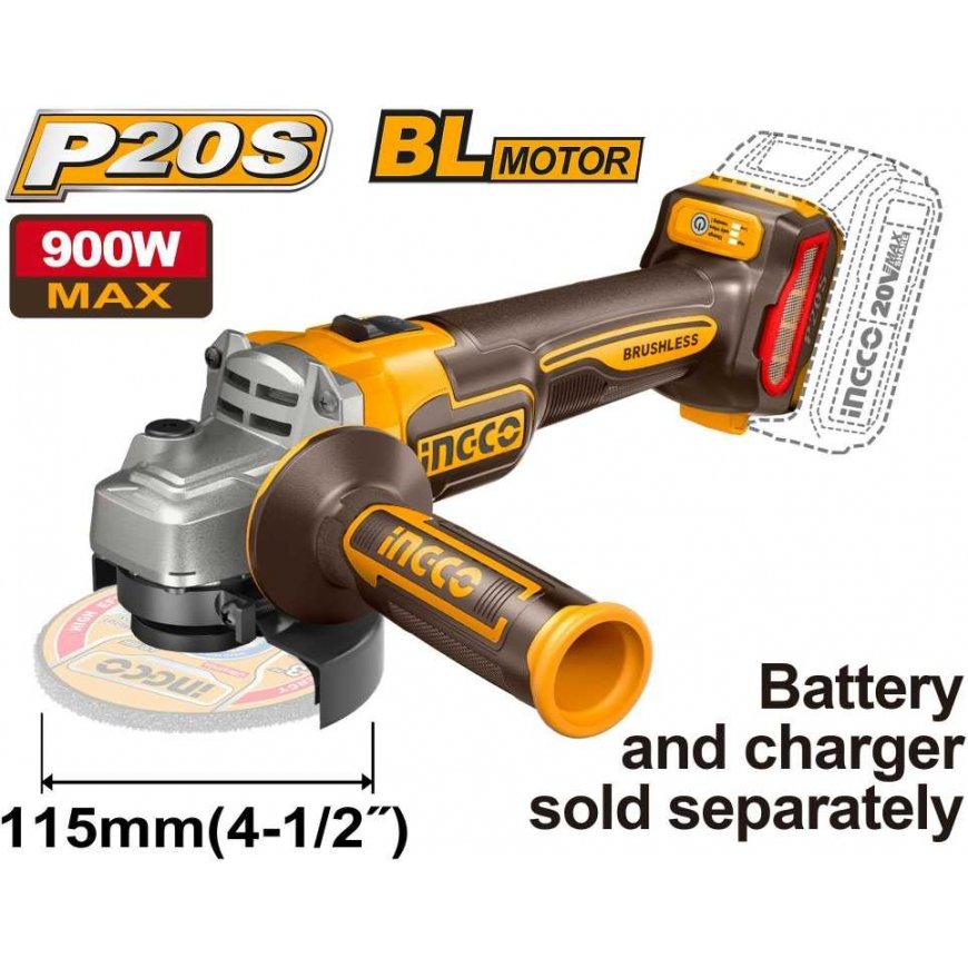 Ingco CAGLI21154 cordless angle grinder 115mm without battery and charger – 2