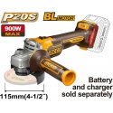 Ingco CAGLI21154 cordless angle grinder 115mm without battery and charger