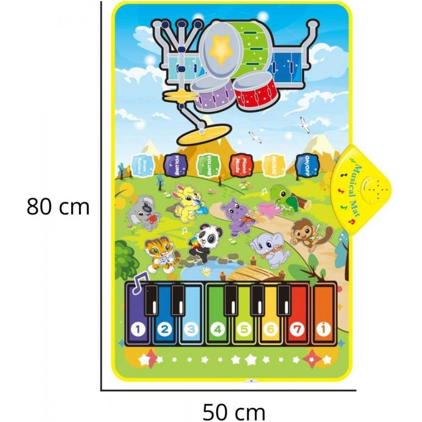WOOPIE musical mat Animals Interactive piano and drums 2in1 – 4