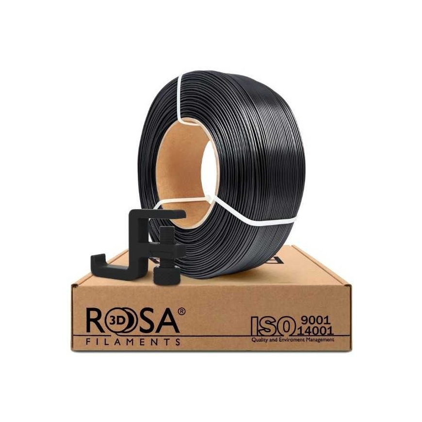 3D plastic PCTG black 1.75mm 1kg refill pack Rosa3D – 2