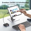 Ugreen Atminties kortelių Micro SD, SD skaitytuvas USB 3.0/USB-C OTG su 2xUSB-A prievadais Ugreen Atminties kortelių Micro SD, SD skaitytuvas USB 3.0/USB-C OTG su 2xUSB-A prievadais