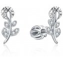 Moiss Silver long earrings Flower with zircons E0004417 Moiss Silver long earrings Flower with zircons E0004417