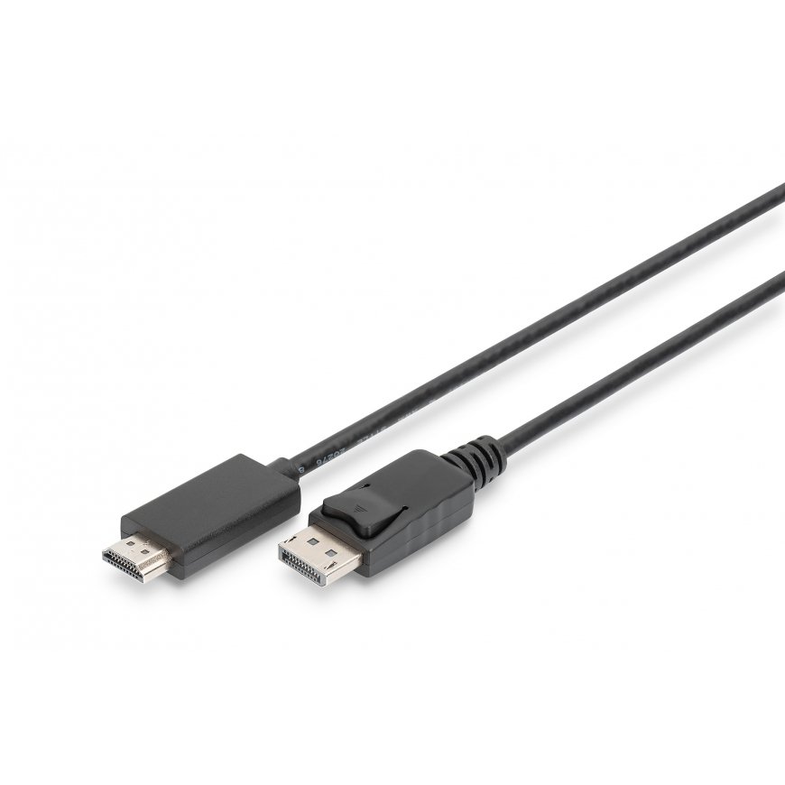 Digitus AK-340303-010-S video kabeļu aksesuārs 1 m HDMI Type A (Standard) DisplayPort Melns