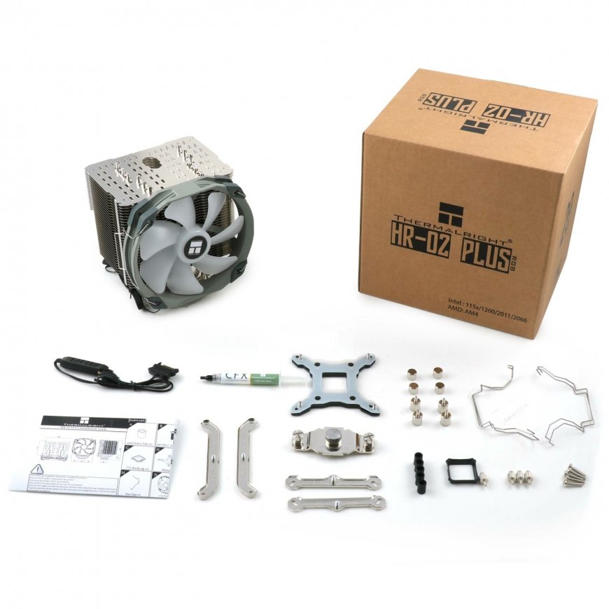 Thermalright HR-02 Plus Processor Heatsink/Radiatior 14 cm Silver, White 1 pc(s) – 3