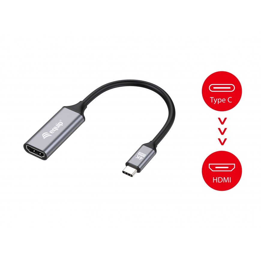 Equip 133491 видео кабель адаптер 0,15 m USB Type-C HDMI Черный, Серый – 5