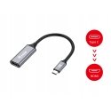 Equip 133491 vaizdo kabelio adapteris 0,15 m C tipo USB HDMI Juoda, Pilka