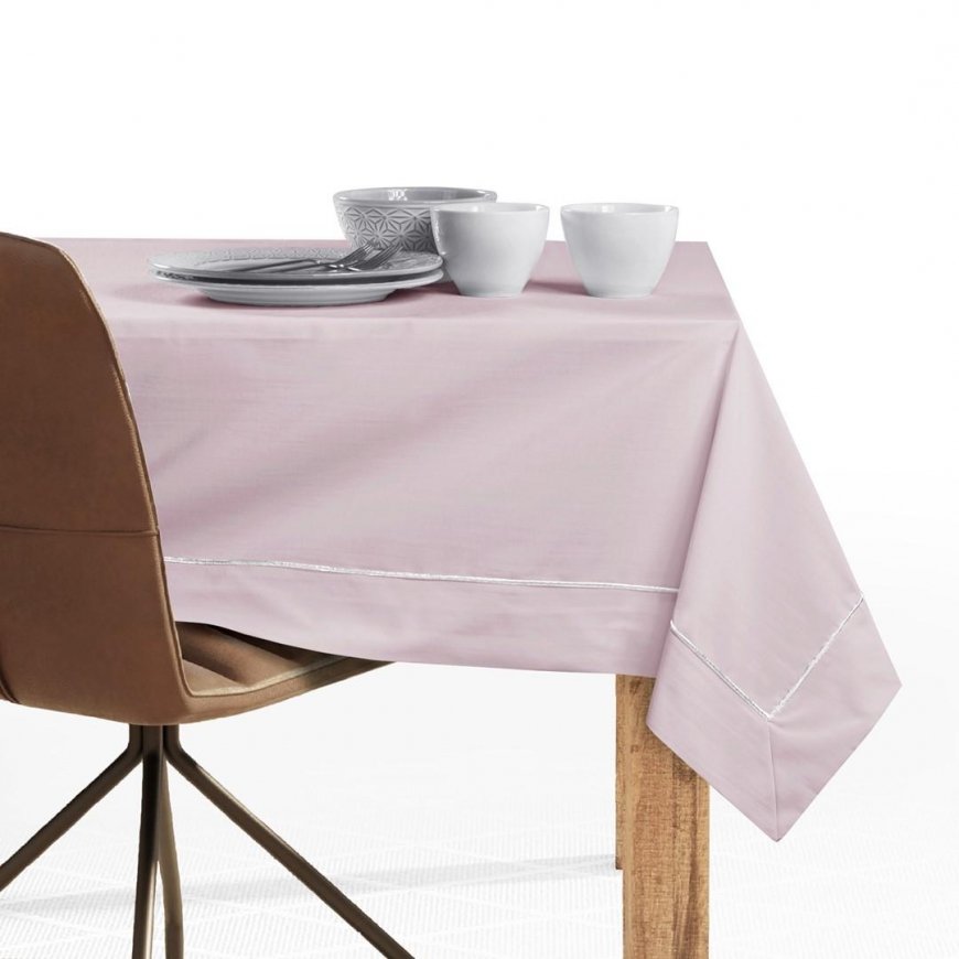 DecoKing Tablecloth Pure powder pink plain classic 110x140 – 4