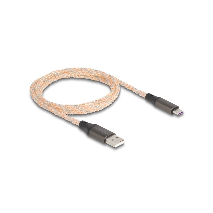 DeLOCK 88164 USB kabelis USB 2.0 1 m USB A USB C Caurspīdīgs – 2
