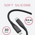 Swissten Soft Silicone USB-C - Lightning 30W Data and Charging Cable 0.4m