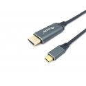 Equip 133415 vaizdo kabelio adapteris 1 m C tipo USB HDMI A tipo (standartinis) Juoda, Pilka Equip 133415 vaizdo kabelio adapteris 1 m C tipo USB HDMI A tipo (standartinis) Juoda, Pilka