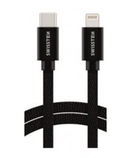Swissten USB-C / Lightning 1.2 m 1,2 m Juoda