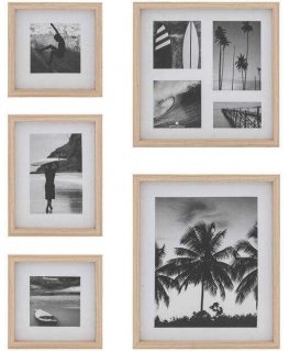 Photo frame Atmosphera Photo frame set, oak color ERIN, 5 frames in different sizes