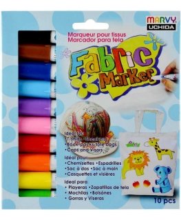 Flomasteriai šviesių audinių dekoravimui Fabric Marker 560-10V, 10vnt.
