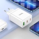 HOCO charger 2 x Type C + USB A + cable Type C to Lightning PD QC3.0 3A 35W N33 white HOCO charger 2 x Type C + USB A + cable Type C to Lightning PD QC3.0 3A 35W N33 white