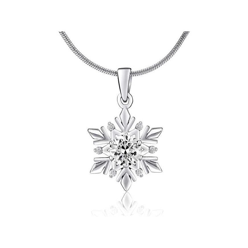 Silvego Sidabrinis pendant Snowflake with Swarovski zircons JJJP0811