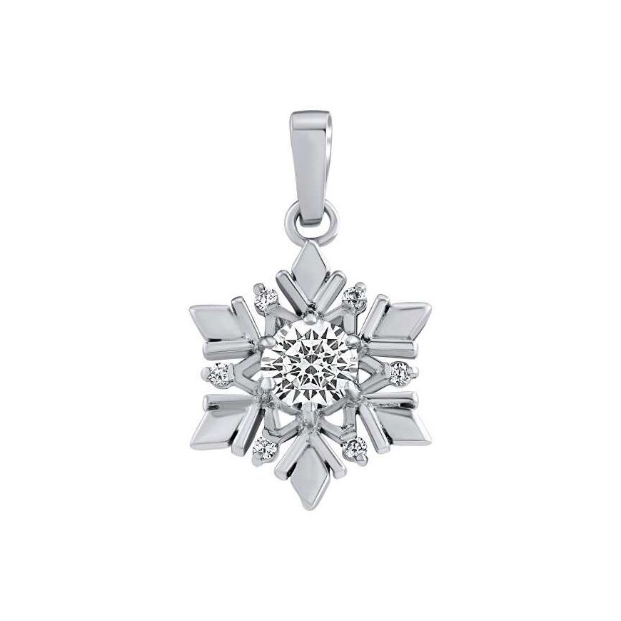 Silvego Silver pendant Snowflake with Swarovski zircons JJJP0811 – 3