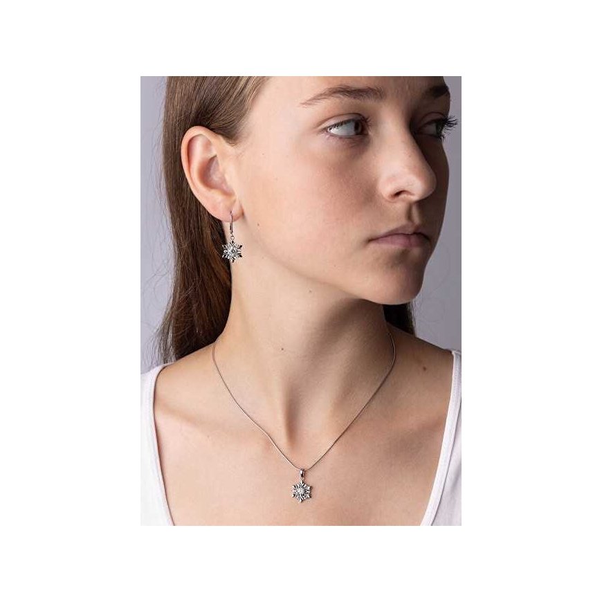 Silvego Silver pendant Snowflake with Swarovski zircons JJJP0811 – 4