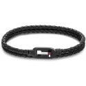 Tommy Hilfiger Dvojitý black leather bracelet 2790386 Tommy Hilfiger Dvojitý black leather bracelet 2790386