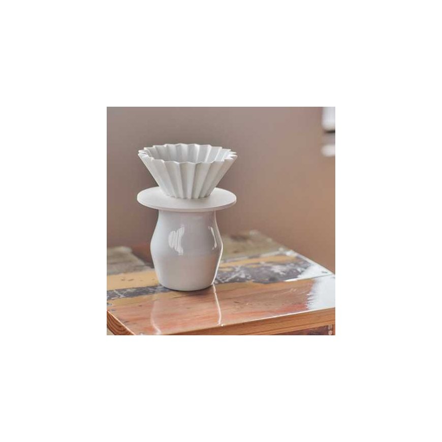 ORIGAMI - Dripper Holder - Resin and PET Grain White – 4