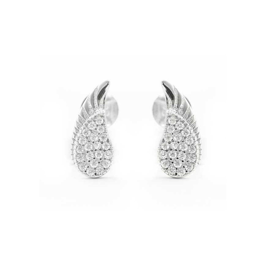 Beneto Gentle silver earrings with clear
