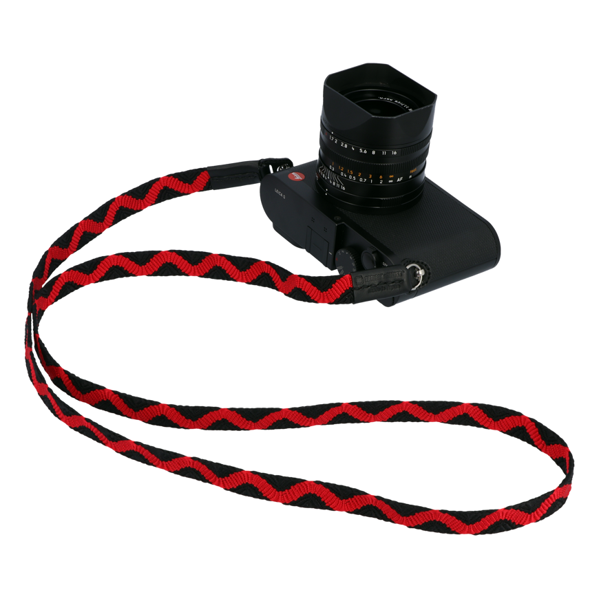 ARTISANARTIST Artisan & Artist I ACAM-318 I Silk Camera Strap w/ Traditional Japanese Pattern (Long) Black/Red – 2