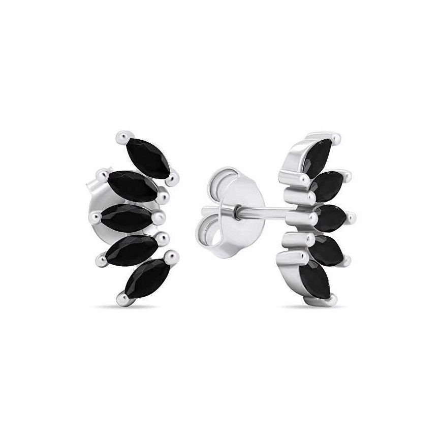 Brilio Silver Brilio Silver Unmissable silver earrings with black zircons EA596WBC