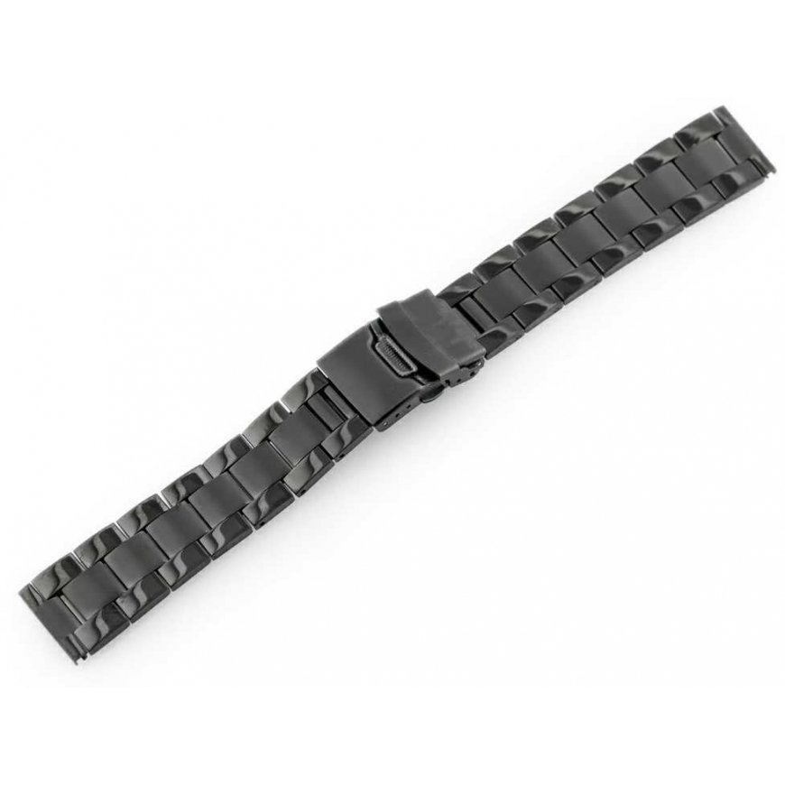 Rannekoru Pacific M1 - Täysteräs - musta 20 mm – 3