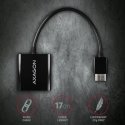 Axagon RVH-VGN vaizdo kabelio adapteris 0,15 m HDMI A tipo (standartinis) VGA (D-Sub) Juoda Axagon RVH-VGN vaizdo kabelio adapteris 0,15 m HDMI A tipo (standartinis) VGA (D-Sub) Juoda