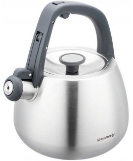 Virdulys STALOWY NA GAZ 2.5L INDUKCJA KLAUSBERG KB-7773 Sidabrinis SATYNOWY