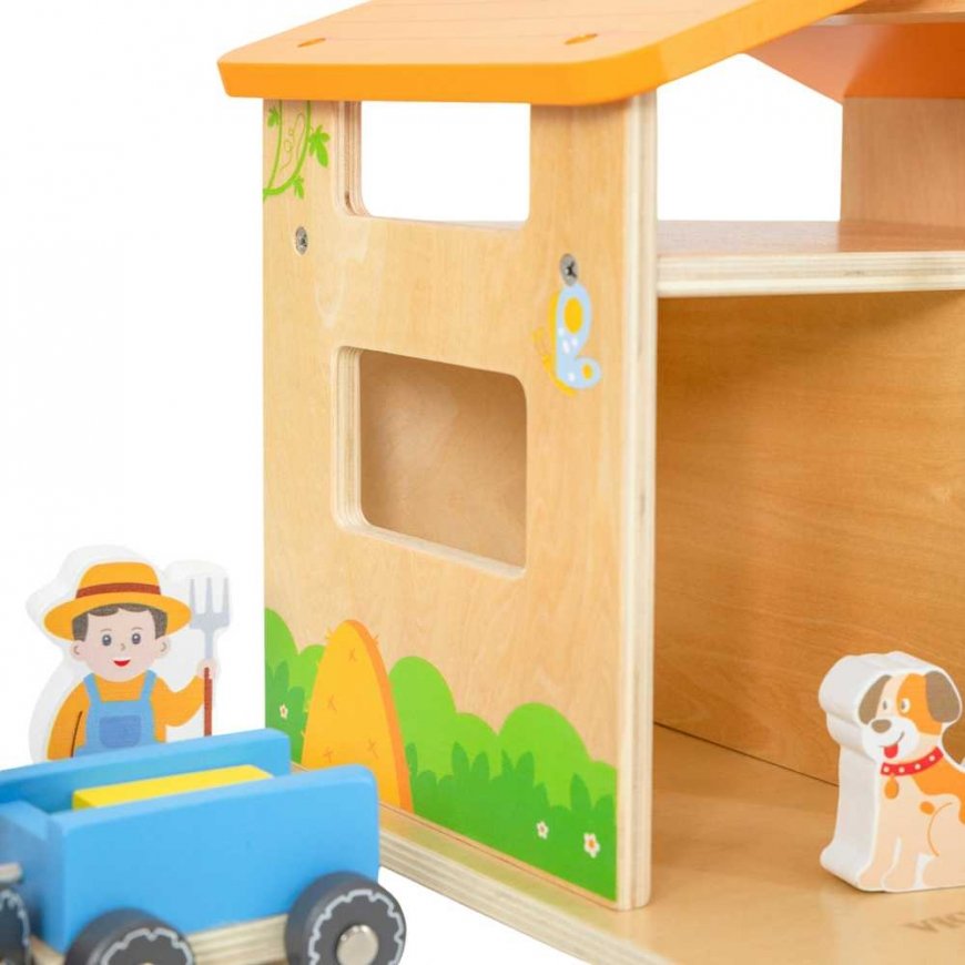 Viga Toys VIGA Wooden Farmhouse With Garden And Tractor 21 pcs – 4