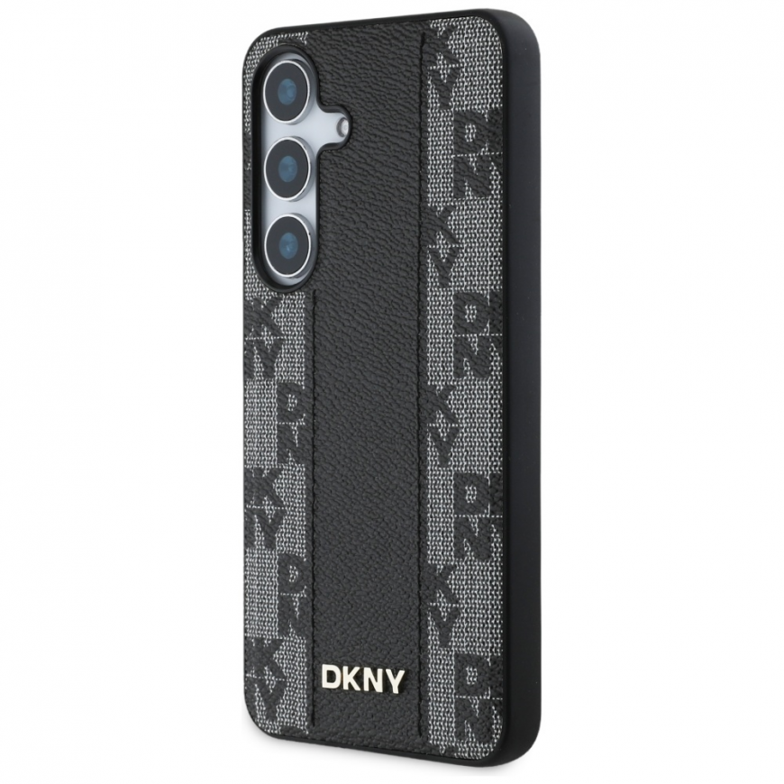 DKNY Leather Checkered Pattern MagSafe Samsung Galaxy S25 dėklas telefonui juodos spalvos – 3