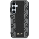 DKNY Leather Checkered Pattern MagSafe Samsung Galaxy S25 dėklas telefonui juodos spalvos DKNY Leather Checkered Pattern MagSafe Samsung Galaxy S25 dėklas telefonui juodos spalvos