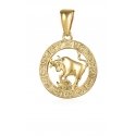 JVD Gold Plated Bull Pendant SVLP0713XH2GOBY JVD Gold Plated Bull Pendant SVLP0713XH2GOBY