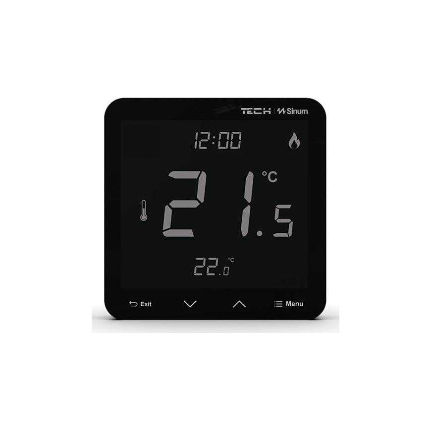 Tech Controllers Wired room thermostat sinum black R-S3 Tech Controllers