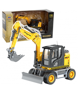 Metal wheeled excavator-bulldozer Huina 1:50