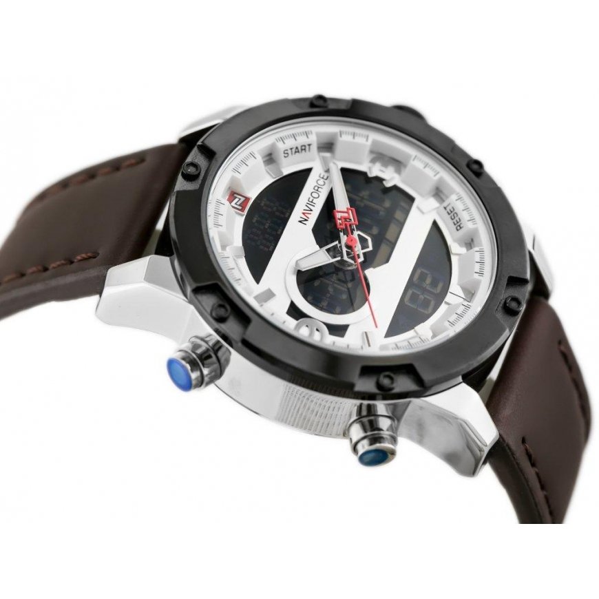 NAVIFORCE MEN'S WATCH - NF9097 (zn043a) - brown/silver – 3
