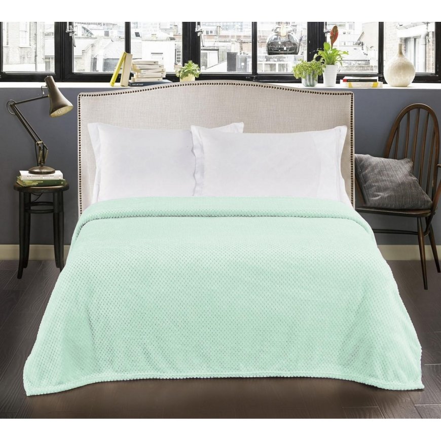 DecoKing Blanket HENRY mint embossed jacquard style modern 220x240 – 5
