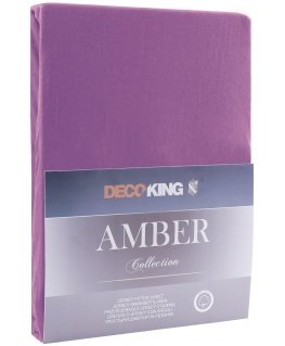 Sheet DecoKing Amber, lilac, 160x200 cm, with elastic